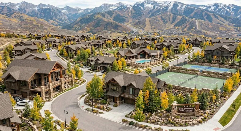 Mountain-view residential community in the Park City, Utah area managed by ST&R Portfolio Management